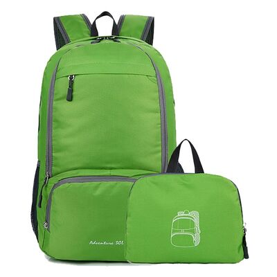 Triple Pocket Folding Travel Backpack Tiered 22L Water Resistant