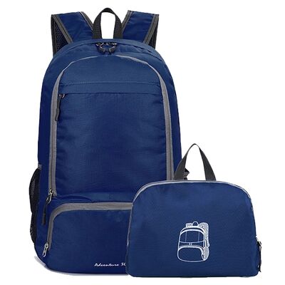 Triple Pocket Folding Travel Backpack Tiered 22L Water Resistant
