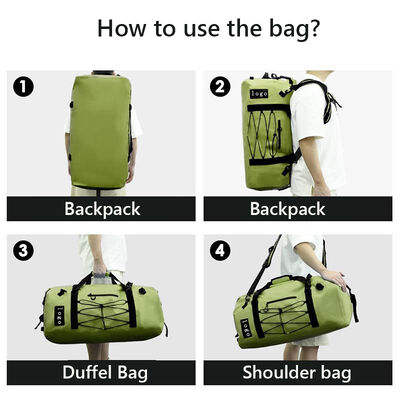 60L Waterproof Duffel Bag Convertible Backpack Heavy Duty Cargo Pack
