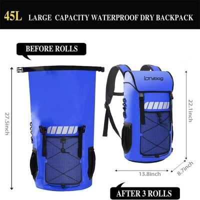 Large Capacity Waterproof Roll Top Dry Bag Backpack 35L Hiking