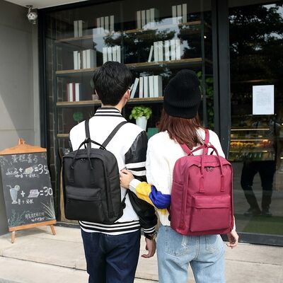 Classic Square School Backpacks Lightweight Canvas Daypack Students 20L